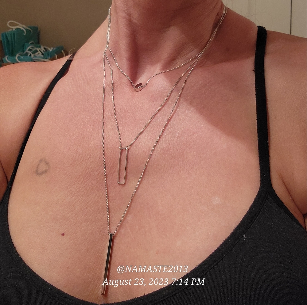 Triple layer Silver Necklace - Picture 6 of 6